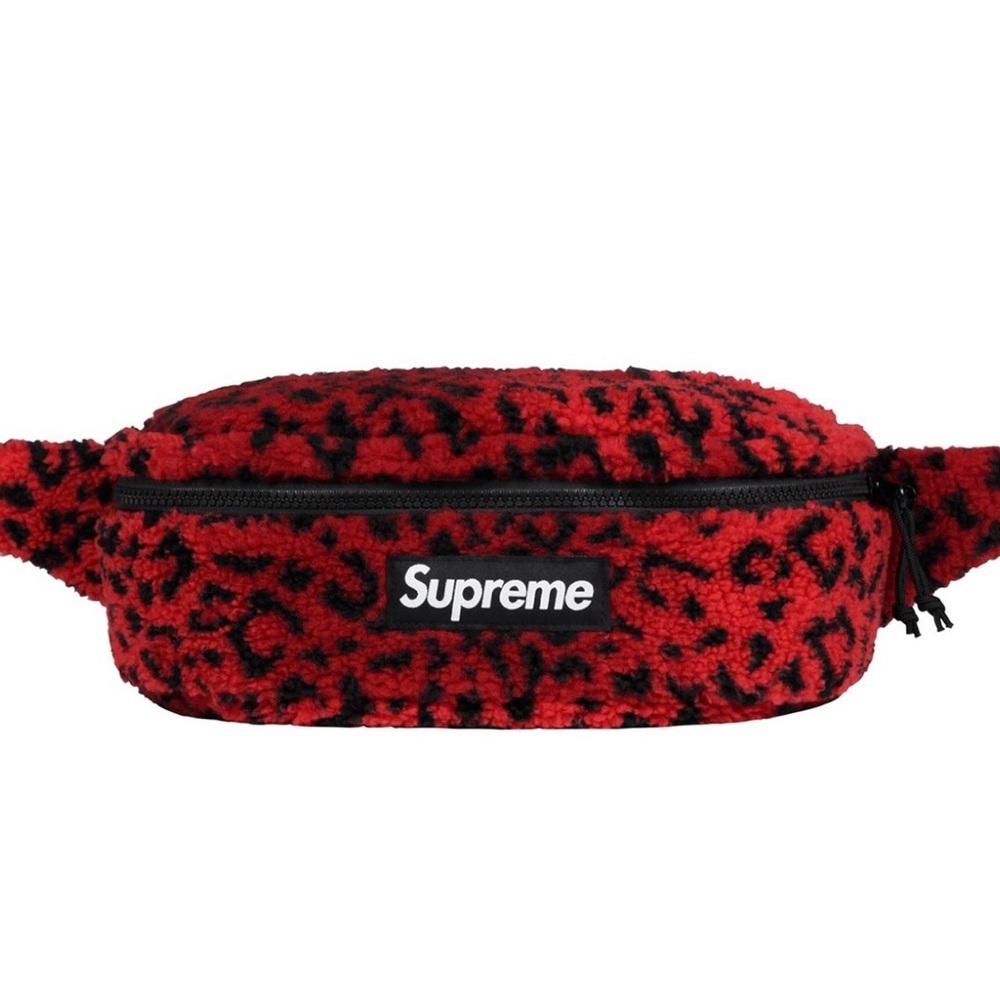 Supreme Red and Black Textured Waist Bag